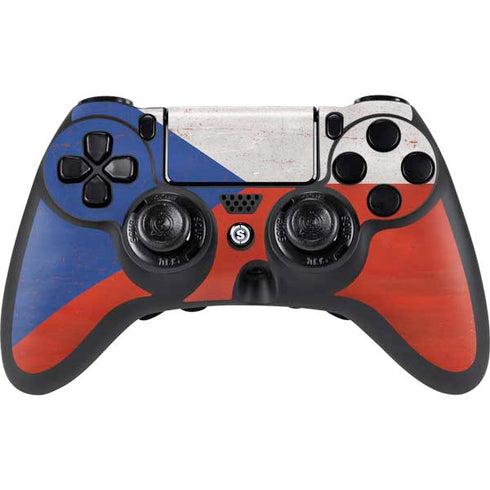 Czech Republic Flag Distressed PlayStation PS4 Skins